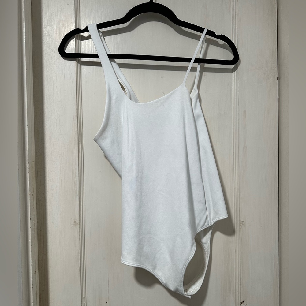 A&F White Two Strap Bodysuit